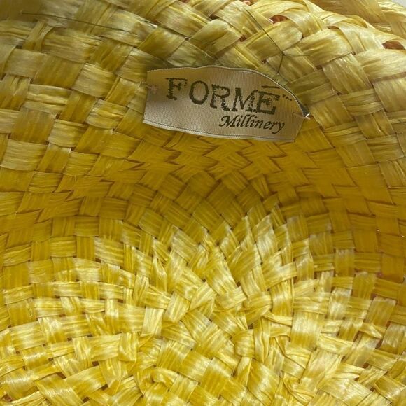 FORM’E‎ MILLINERY Women’s Vintage Style Hat Yellow Orange - Picture 6 of 12
